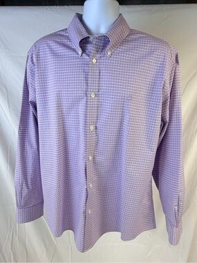 Brooks Brothers Lavender Check Button-Down Dress Shirt